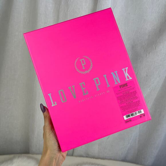 Victoria’s Secret PINK Gift Decor Storage Box Silver Holographic Logo - Picture 15 of 16